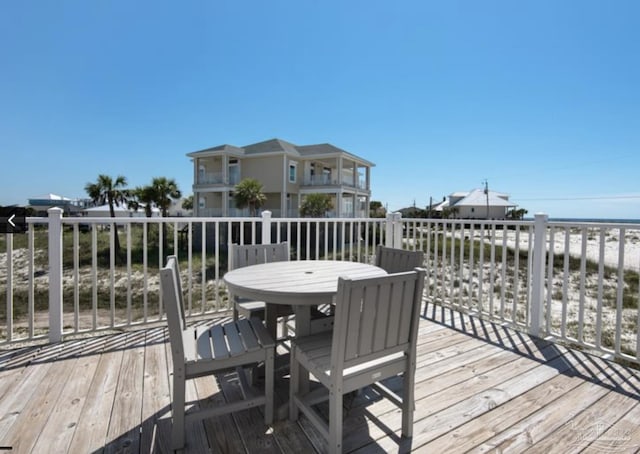 deck with a water view