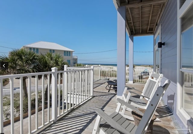 balcony with a water view