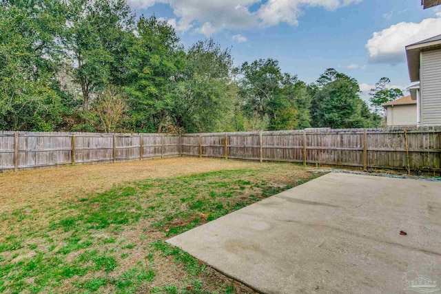 view of yard with a patio area