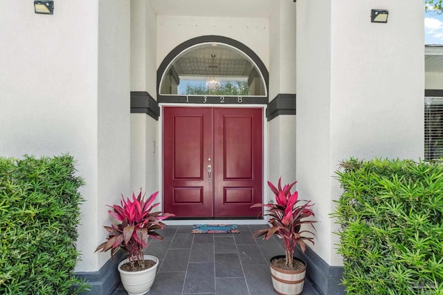 1328 Tour Dr, Gulf Breeze, FL 32563 - entrance to property with stucco siding