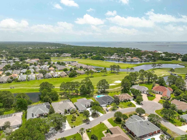 1328 Tour Dr, Gulf Breeze, FL 32563 - aerial view of residential area with a large body of water and a local golf course