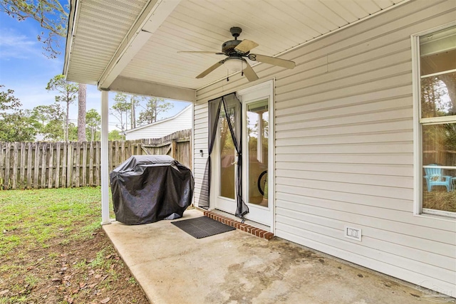 3228 Birdseye Cir, Gulf Breeze, FL 32563 - view of patio / terrace with a grill and ceiling fan