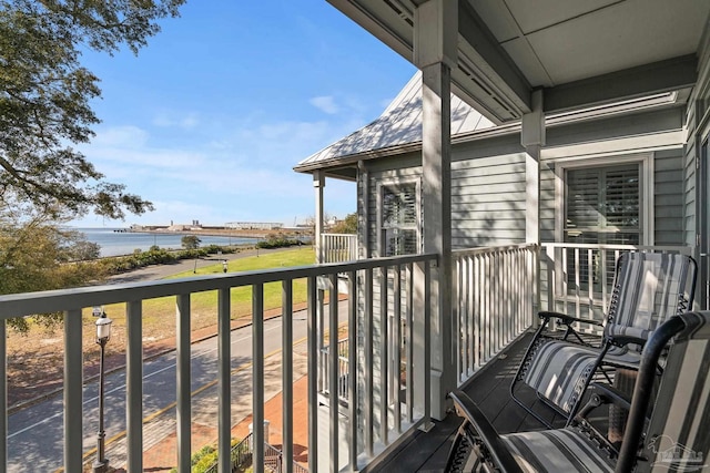 balcony with a water view