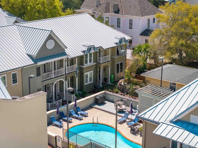 217 W Jackson St Unit 12, Pensacola, FL 32501 - view of pool with a patio, a fenced in pool, and fence