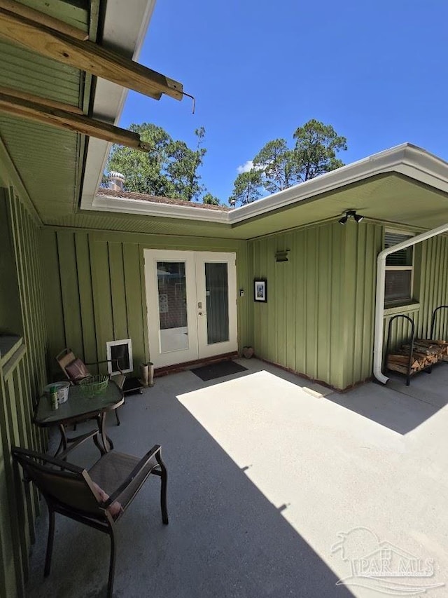 view of patio / terrace featuring french doors