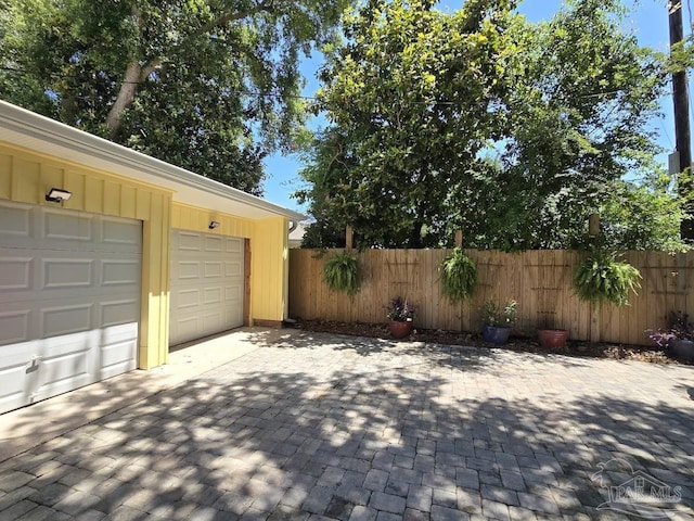 view of garage