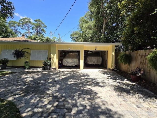 view of garage