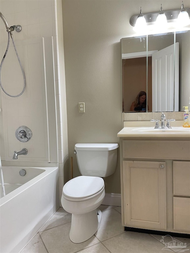 3036 Laurel Dr, Gulf Breeze, FL 32563 - full bathroom with toilet, tile patterned floors, bathing tub / shower combination, and vanity
