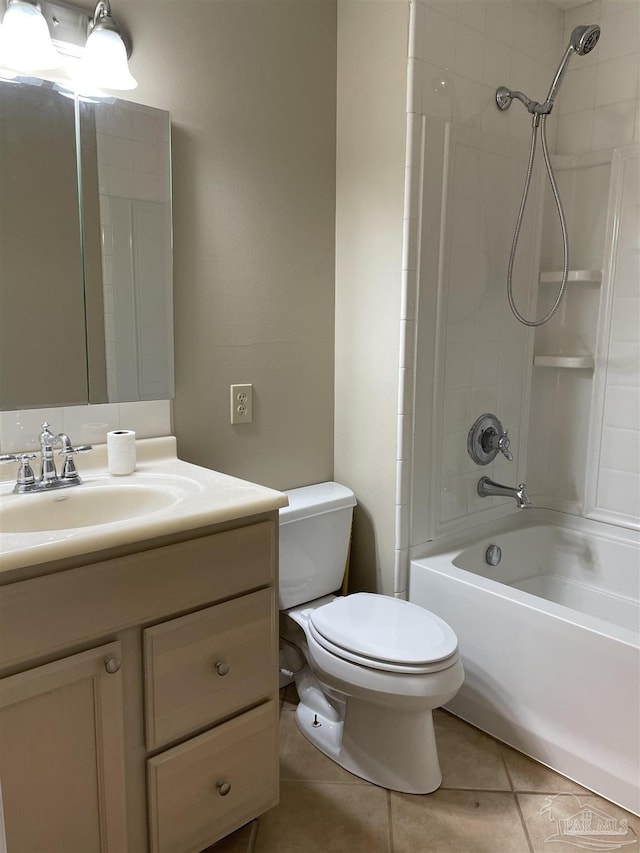 3036 Laurel Dr, Gulf Breeze, FL 32563 - full bathroom with toilet, vanity, shower / washtub combination, and tile patterned floors