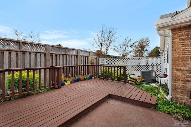 wooden deck with central AC