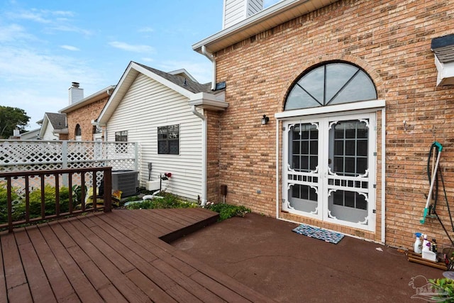 deck with french doors