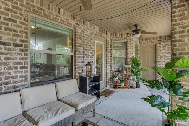 view of patio / terrace featuring ceiling fan