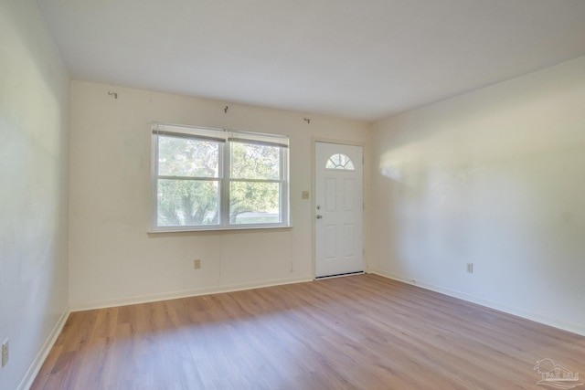 foyer featuring light wood-type flooring