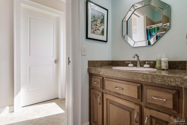 2961 Bay St, Gulf Breeze, FL 32563 - full bath with vanity, tile patterned flooring, and a shower with shower curtain