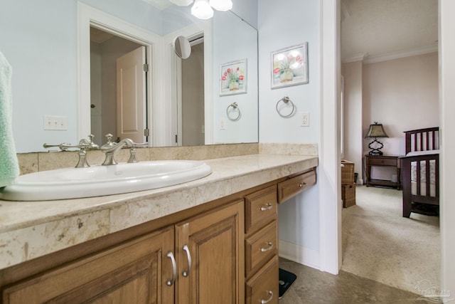 2961 Bay St, Gulf Breeze, FL 32563 - bathroom featuring crown molding and vanity