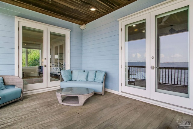 2961 Bay St, Gulf Breeze, FL 32563 - wooden terrace featuring french doors