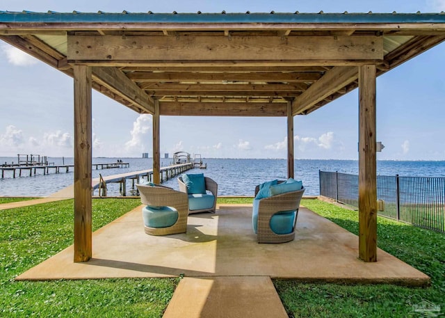 2961 Bay St, Gulf Breeze, FL 32563 - view of patio / terrace featuring a water view