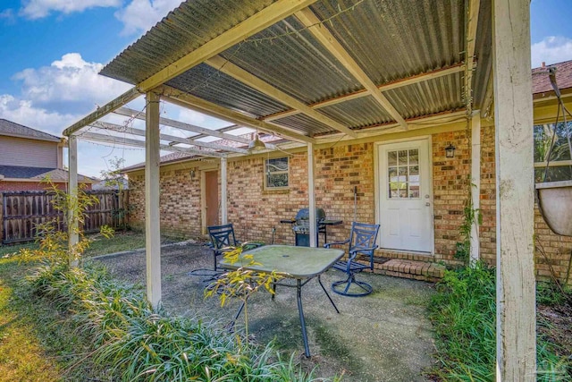 view of patio / terrace with a grill