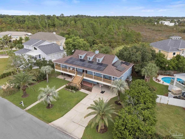 412 Deer Point Dr, Gulf Breeze, FL 32561 - birds eye view of property featuring a forest view