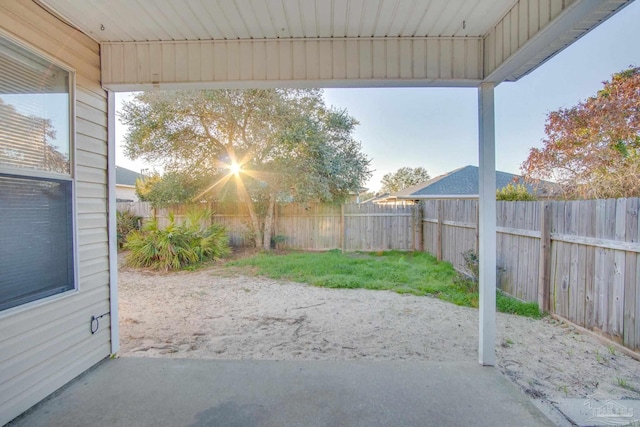 view of patio with a fenced backyard