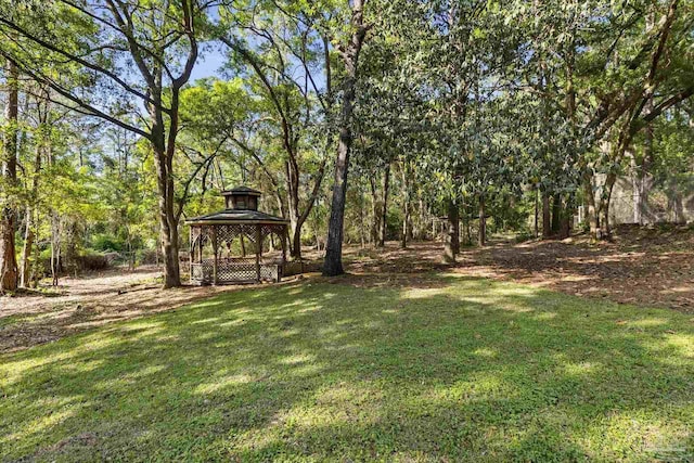 view of yard featuring a gazebo