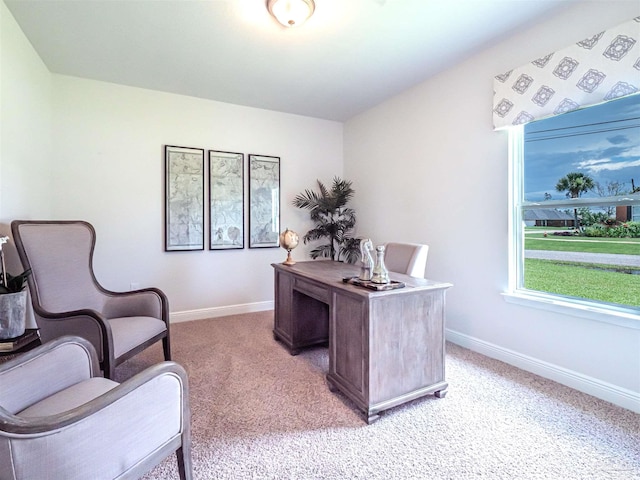 view of carpeted office