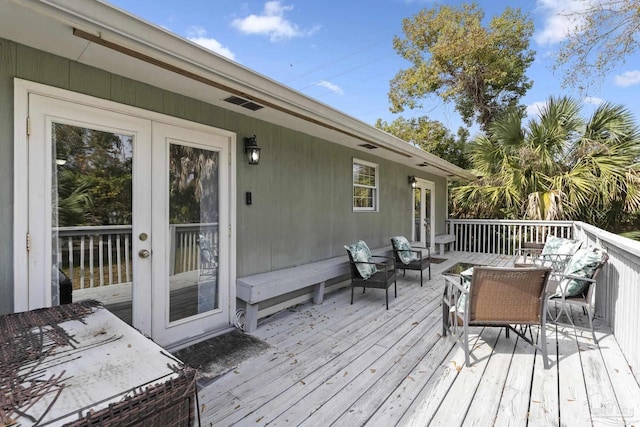 deck featuring french doors