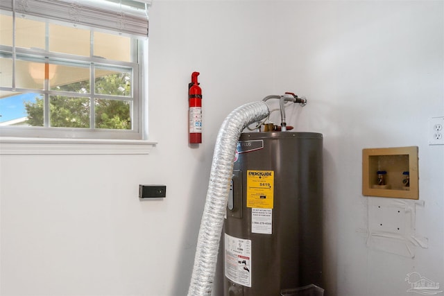 utility room with water heater