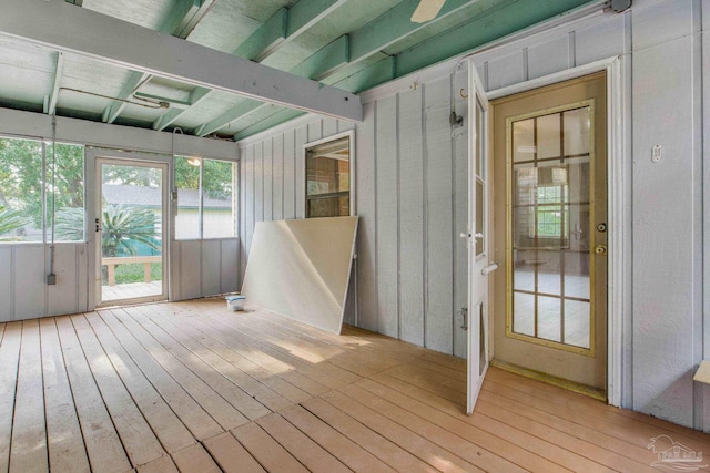 view of unfurnished sunroom