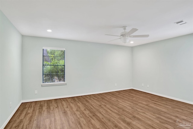 1118 Tall Pine Trl, Gulf Breeze, FL 32561 - unfurnished room with wood finished floors, recessed lighting, ceiling fan, and baseboards