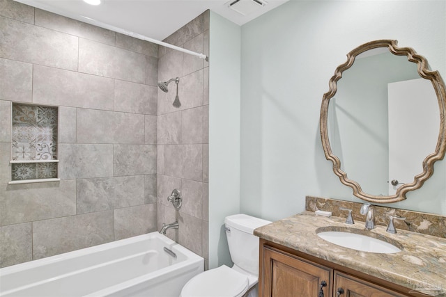 1118 Tall Pine Trl, Gulf Breeze, FL 32561 - bathroom featuring toilet,  shower combination, and vanity