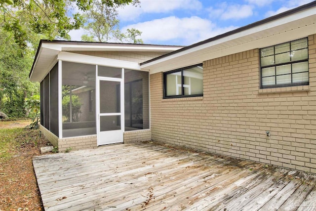 1118 Tall Pine Trl, Gulf Breeze, FL 32561 - wooden terrace featuring a sunroom