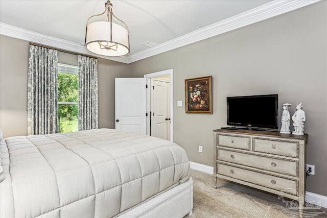 3160 Mountain Laurel Trl, Cantonment, FL 32533 - bedroom featuring ornamental molding and carpet