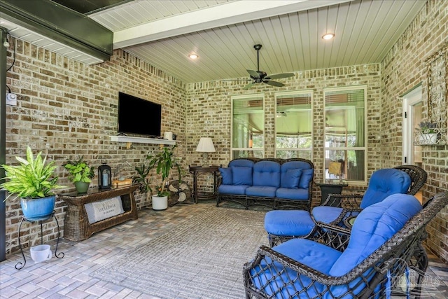 3160 Mountain Laurel Trl, Cantonment, FL 32533 - view of patio with an outdoor living space and ceiling fan