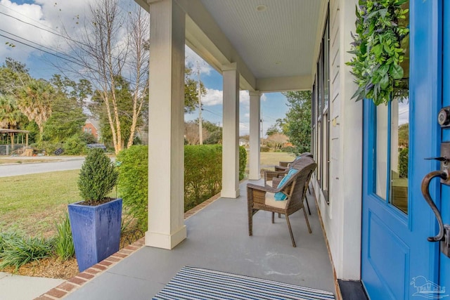 view of patio with covered porch