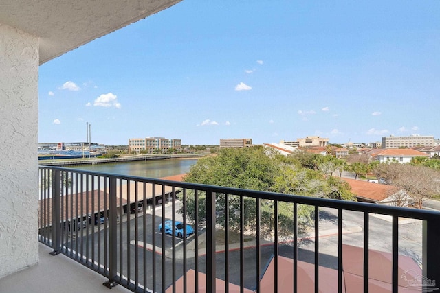 balcony with a water view