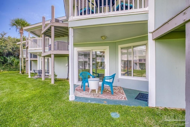 view of patio with a balcony