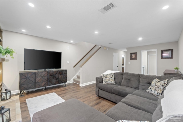 living room featuring hardwood / wood-style floors