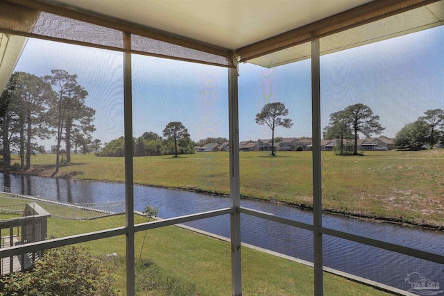 1200 Willowood Ln, Gulf Breeze, FL 32563 - unfurnished sunroom featuring plenty of natural light and a water view