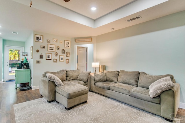 living room featuring hardwood / wood-style flooring