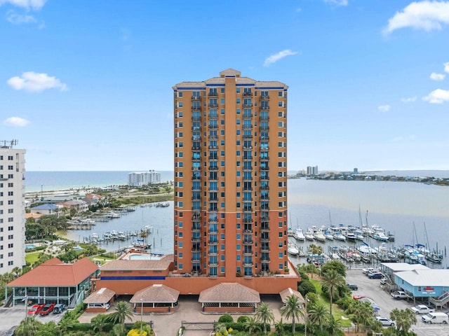721 Pensacola Beach Blvd Unit 702, Pensacola Beach, FL 32561 - view of building exterior with a water view and view of marina
