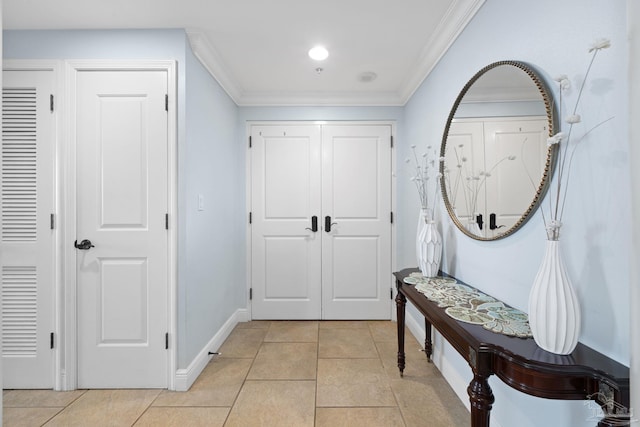 721 Pensacola Beach Blvd Unit 702, Pensacola Beach, FL 32561 - entryway featuring crown molding and light tile patterned floors