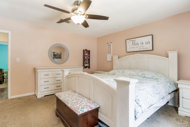 5945 Pamela Dr, Milton, FL 32570 - bedroom featuring light carpet and a ceiling fan
