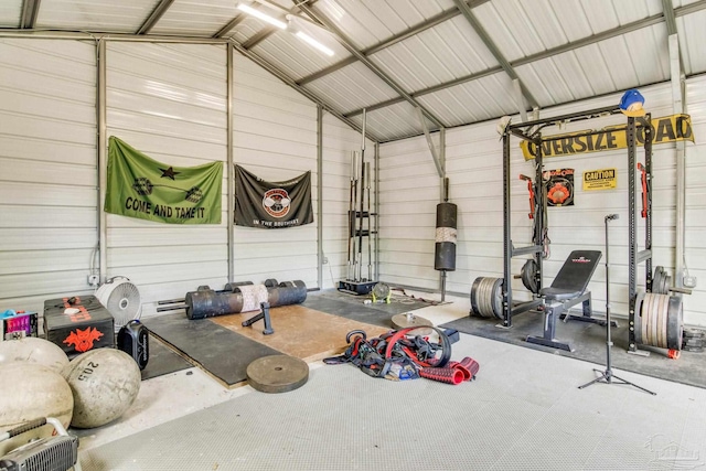 5945 Pamela Dr, Milton, FL 32570 - garage featuring metal wall