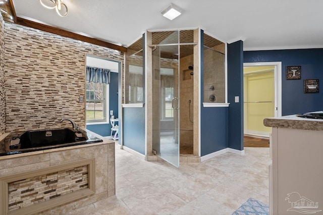 kitchen with ornamental molding