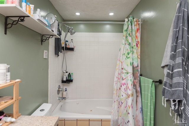 2322 Silversides Loop, Pensacola, FL 32526 - bathroom with a combined bath / shower with jetted tub, vanity, and recessed lighting