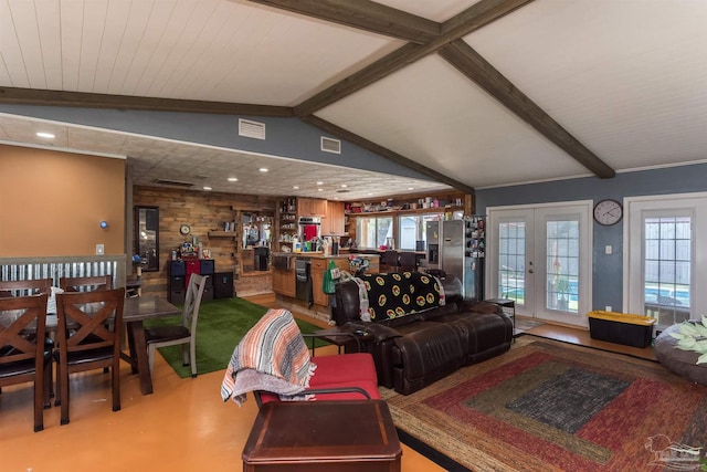2322 Silversides Loop, Pensacola, FL 32526 - living room with french doors, plenty of natural light, and recessed lighting