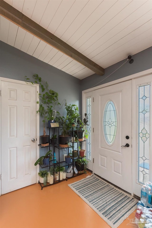 2322 Silversides Loop, Pensacola, FL 32526 - entryway with wood ceiling with exposed beams and healthy amount of natural light