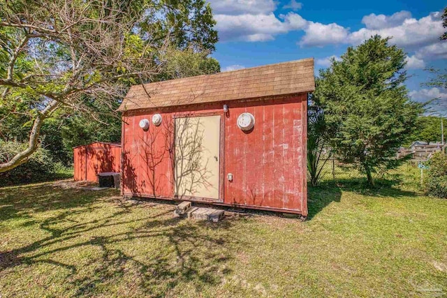 view of shed