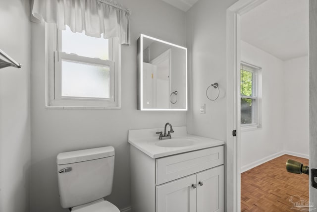 bathroom with toilet and vanity